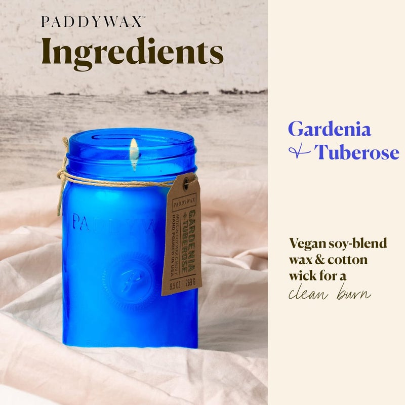 Paddywax Scented Relish Collection Soy Wax Artisan Candle in Glass Jar with Lid  9.5-Ounce  Gardenia + Tuberose - Image 2